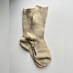Jil Sander Beige Ribbed Socks